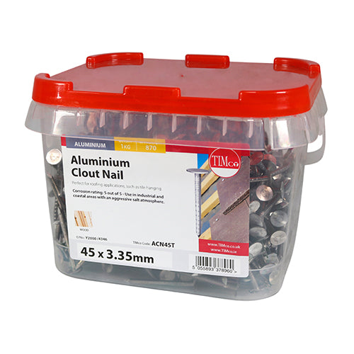 TIMCO Clout Nails Aluminium — 1kg Tub