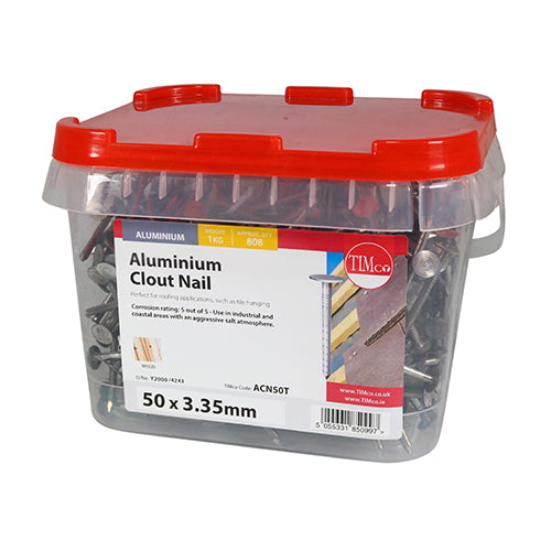 TIMCO Clout Nails Aluminium — 1kg Tub