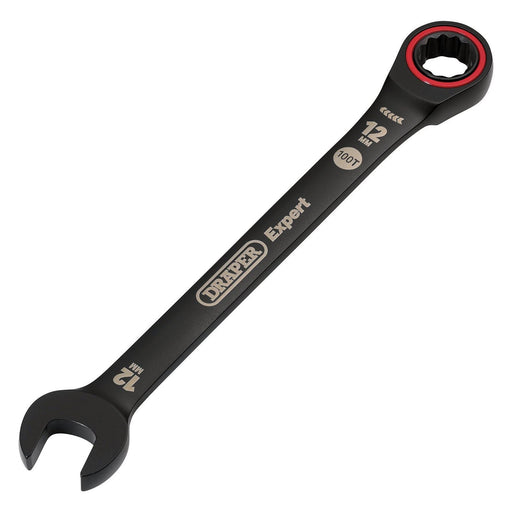 Draper 03883 Draper Expert HI-TORQ® Metric Ratchet Combination Spanner, 12mm, Black