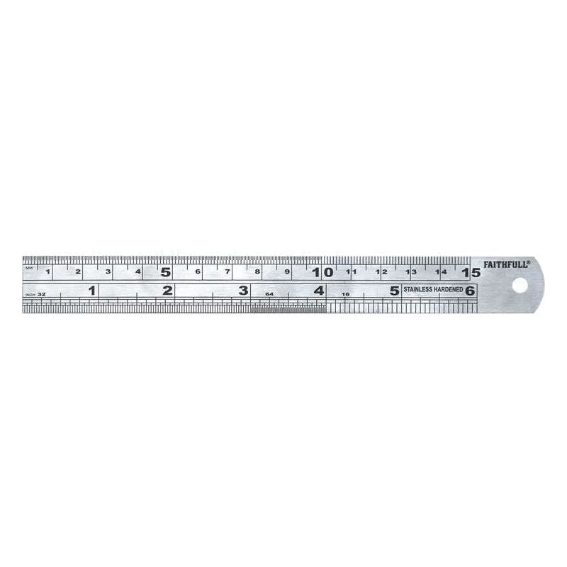Faithfull Steel Rule 150mm / 6in x 19mm Faithfull - RockBottom Northampton