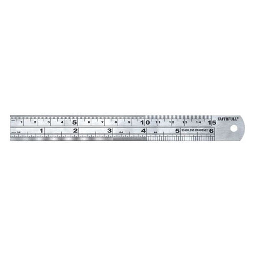 Faithfull Steel Rule 150mm / 6in x 19mm Faithfull - RockBottom Northampton