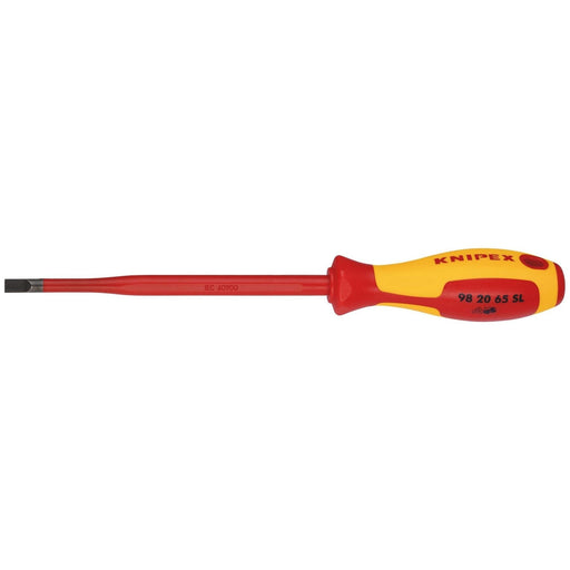 Draper 72436 KNIPEX 98 20 65 SL VDE Insulated Slotted Screwdriver, 6.5 x 150mm - Slim