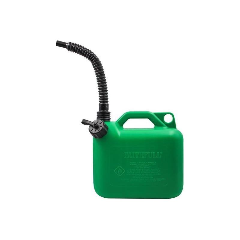 Faithfull Plastic Fuel Can Green 5 litre Faithfull - RockBottom Northampton