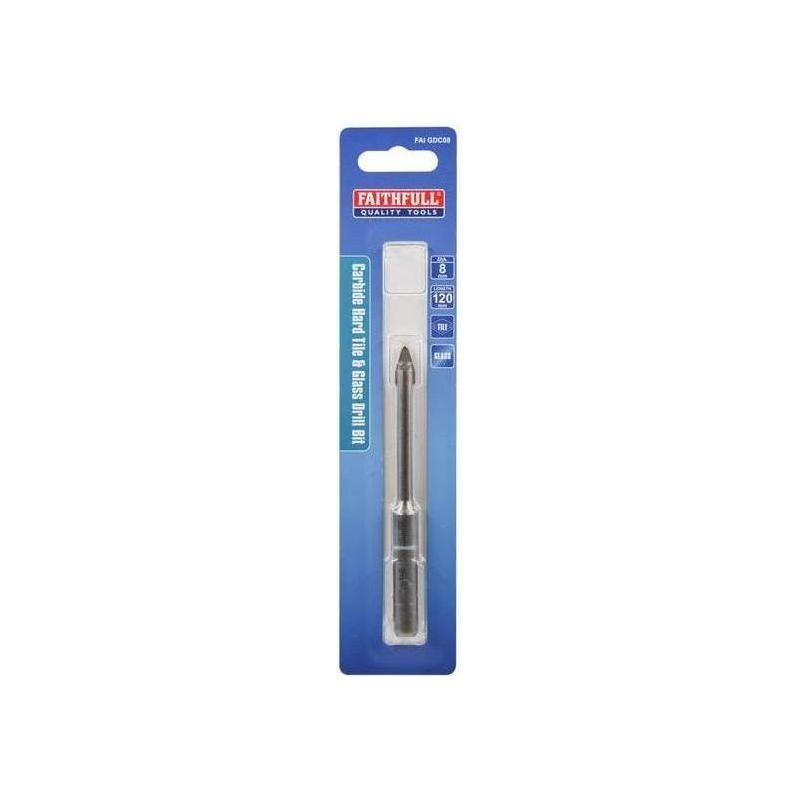 Faithfull Carbide Hard Tile & Glass Drill Bit 8mm Faithfull - RockBottom Northampton