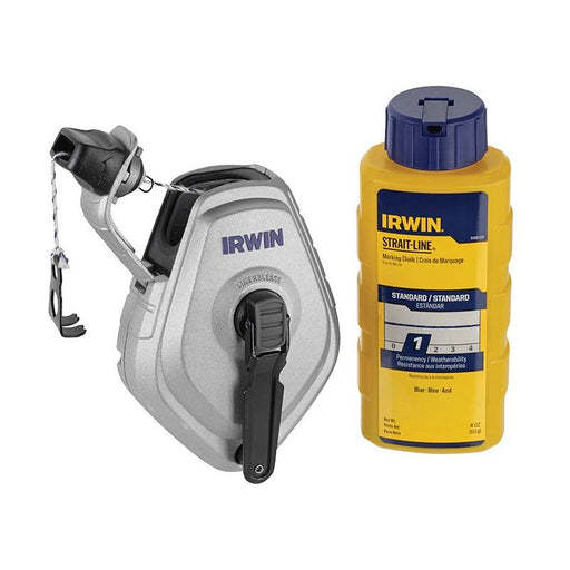 Irwin® Strait-Line® HPP Chalk Reel Set 30m & Blue Chalk 113g IRWIN® STRAIT-LINE® - RockBottom Northampton