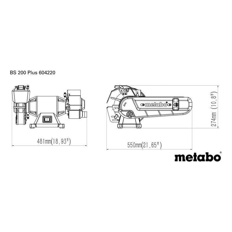 Metabo BS 200 Plus Combo Bench Grinder 600W 240V Metabo - RockBottom Northampton
