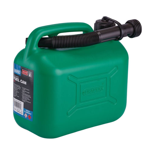 Draper 09052 Plastic Fuel Can, 5L, Green