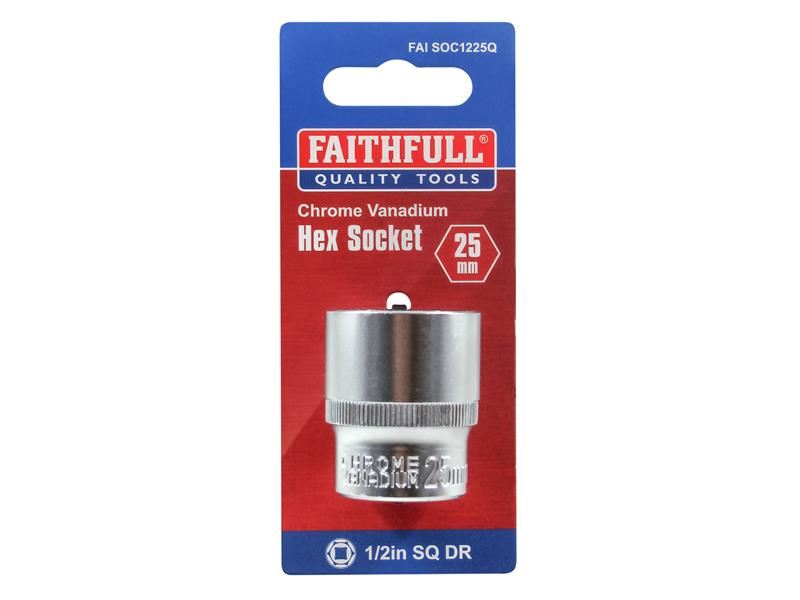 Faithfull Hex Socket 1/2in Drive 25mm Faithfull - RockBottom Northampton