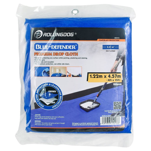 Draper 09664 ROLLINGDOG BLUE-DEFENDER™ Premium Drop Cloth, 1.2 x 4.5m