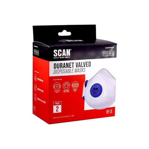 Scan Moulded Duranet Disposable Mask FFP2 (Pack of 2) Scan - RockBottom Nothampton