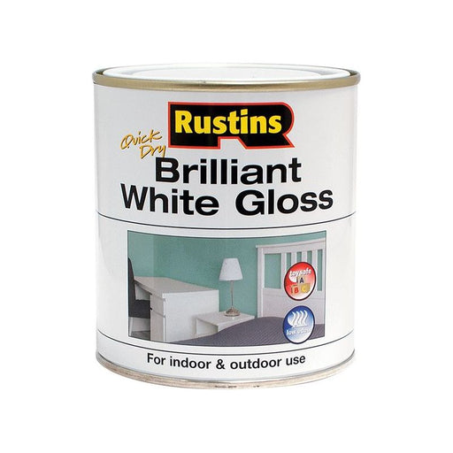 Rustins Quick Dry Brilliant White Gloss 250ml Rustins - RockBottom Nothampton