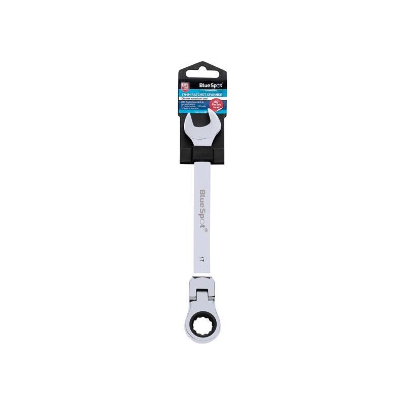 Bluespot Tools 180° Flexible Head Ratchet Spanner 17mm BlueSpot Tools - RockBottom Northampton