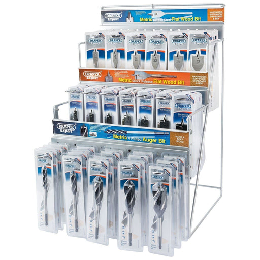 Draper Assorted Metric Auger and Flat Wood Bit Merchandiser (123 Piece) 64050 Draper - Town Tools 