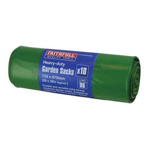 Faithfull Heavy-Duty Strong Garden Sacks (Roll 10) Faithfull - RockBottom Northampton