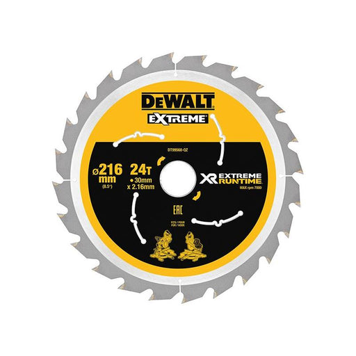 Dewalt Power Tools XR FlexVolt Circular Saw Blade 216 x 30mm x 24T DeWALT Power Tools - RockBottom Northampton