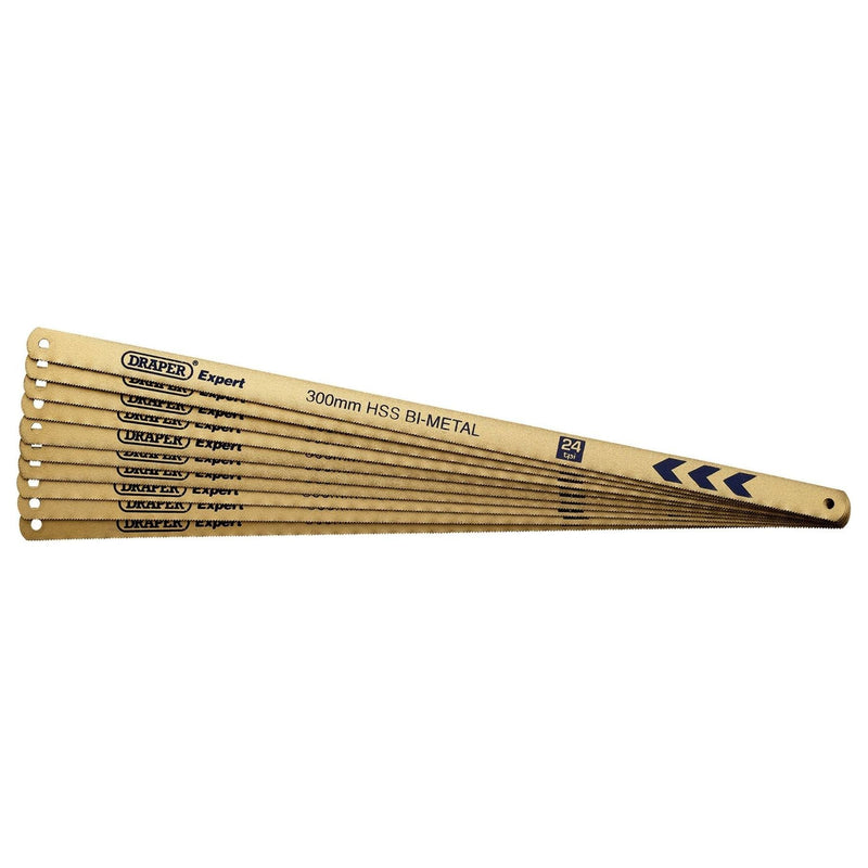 Draper Draper Expert Bi-metal Hacksaw Blades, 300mm, 24tpi (Pack of 10) Draper - Town Tools