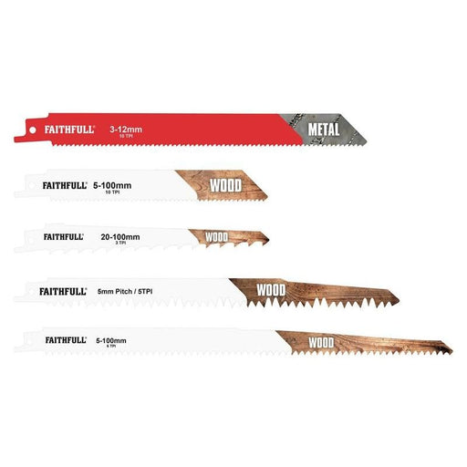 Faithfull Sabre Saw Blade Set, 15 Piece Faithfull - RockBottom Northampton