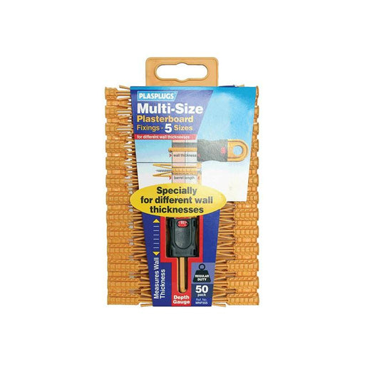Plasplugs Multi-Size Plasterboard Fixings (50) Plasplugs - RockBottom Nothampton