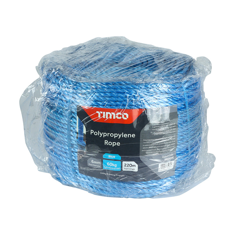 TIMCO Blue Polypropylene Rope on Winder
