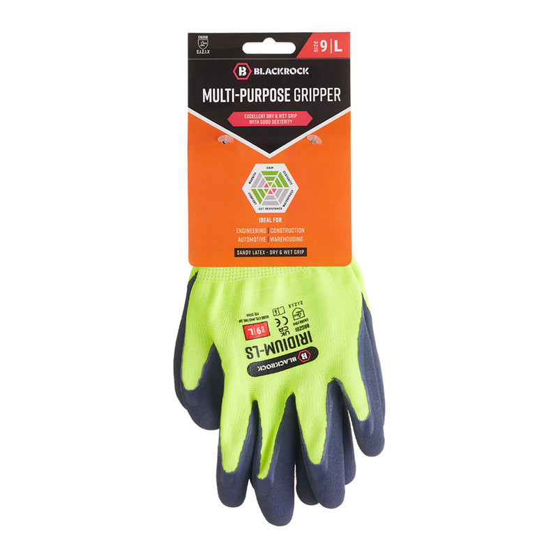 Blackrock Multi-Purpose Gripper Gloves Pair (carded) - size 10/XL