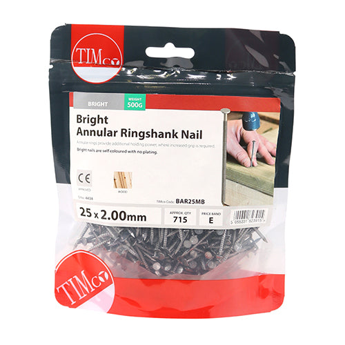 TIMCO Annular Ringshank Nails Bright — Small Bag