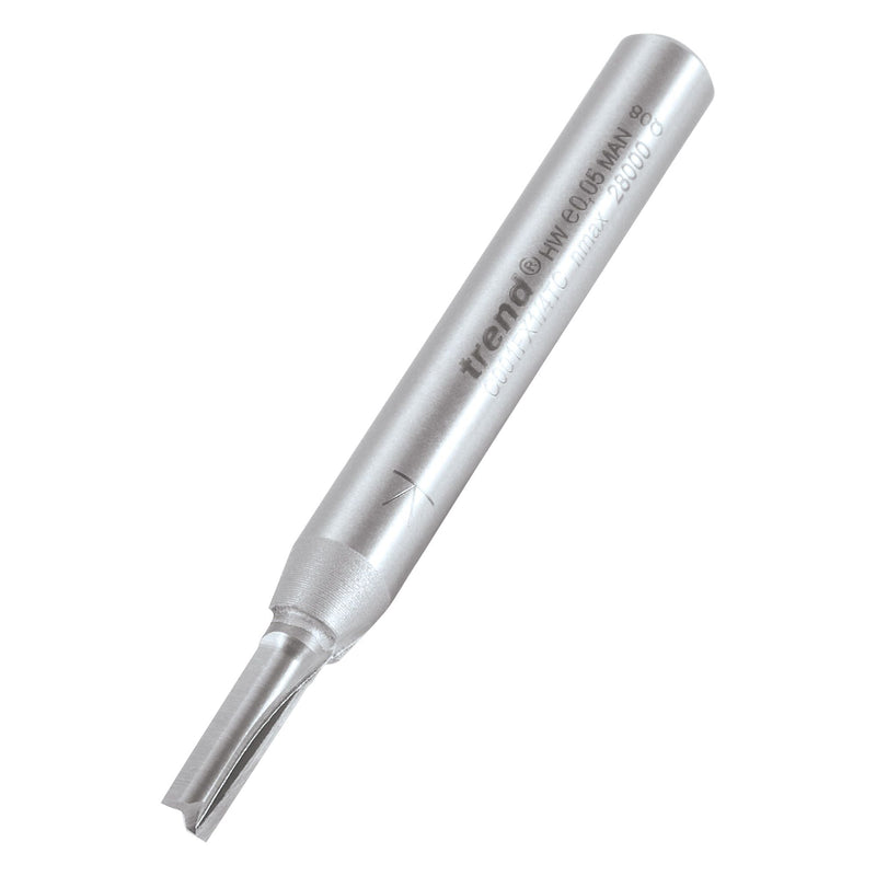 C001FX1/4TC - Trend CraftPro 1/4in shank Two Flute Straight Router Cutter Bit 3.4mm dia x 11mm cut depth