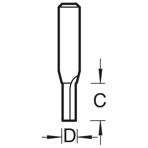 C004X1/2TC - Two Flute Cutter 5mm diameter
