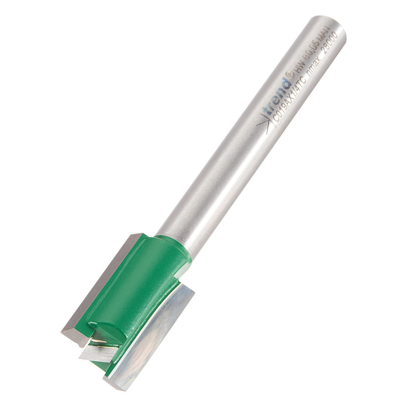 C019AX1/4TC - Trend Craft Pro 12mm x 19mm 1/4in shank router cutter bit for use with Trend Hinge Jigs