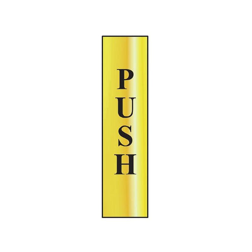 Scan Push Vertical - Polished Brass Effect 50 x 200mm Scan - RockBottom Nothampton