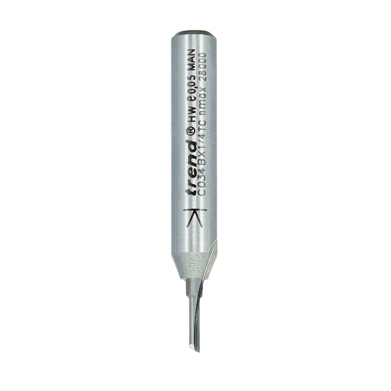 C034BX1/4TC - One Flute 1.5mm diameter x 6mm cut