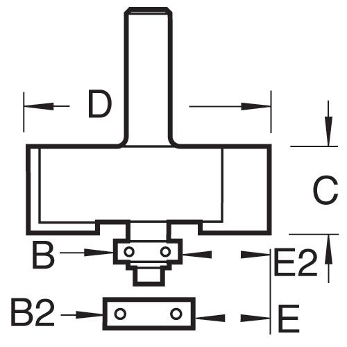 C040X1/4TC - Self guided rebater 35mm diameter x 12.7mm cut