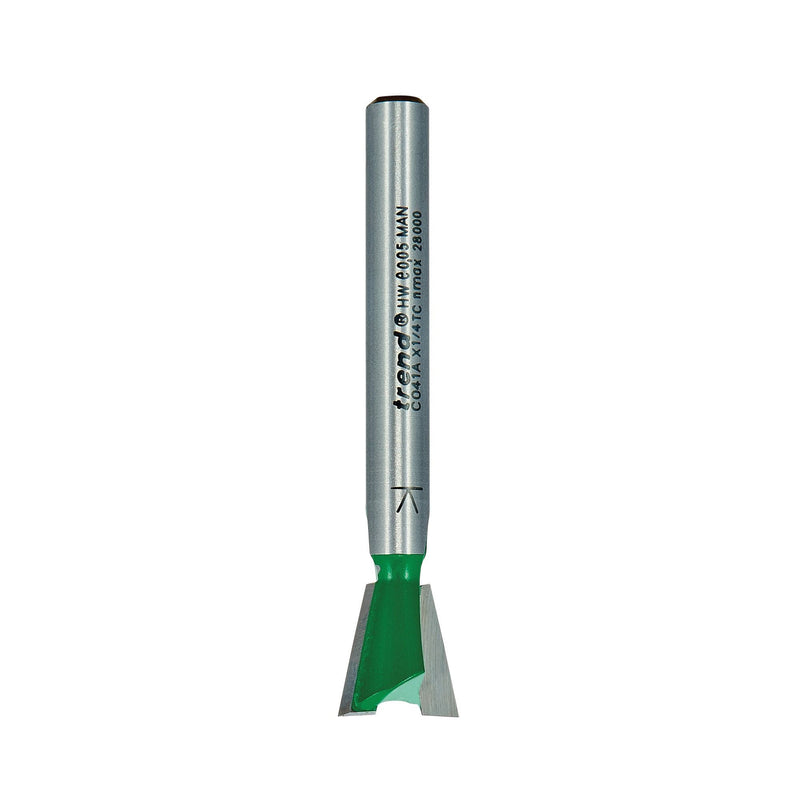 C041AX1/4TC - Dovetail cutter angle=104 degrees 12.7mm diameter