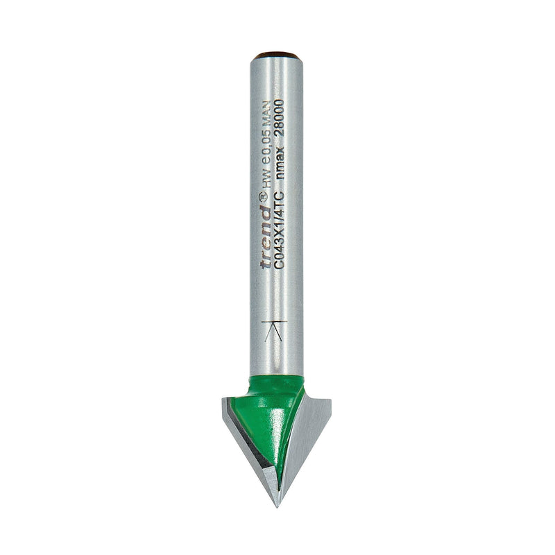 C043X1/4TC - Chamfer V groove cutter angle=60 degrees