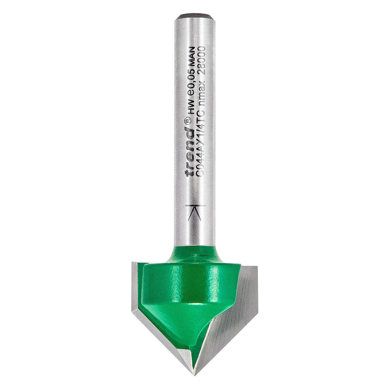 C044AX1/4TC - Chamfer V groove cutter angle=45 degrees