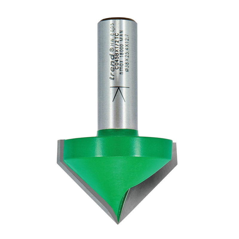 C045BX1/2TC - Chamfer V groove cutter angle=45 degrees
