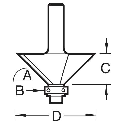 C197X1/2TC - Bearing guided chamfer angle=45 degrees