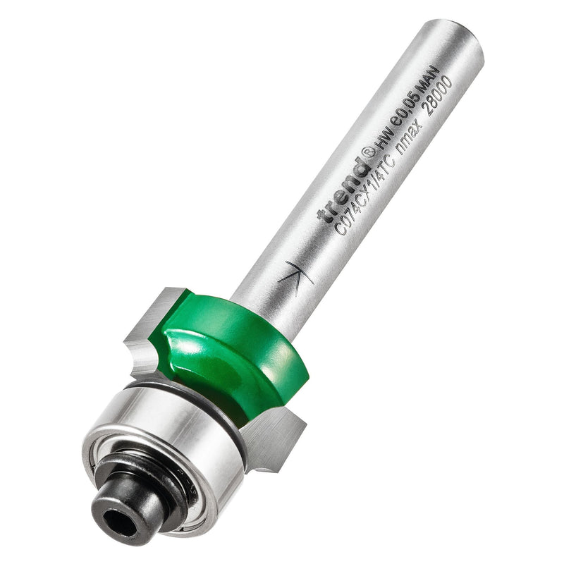 C074CX1/4TC - Rounding over 2.0mm radius x 9.5mm cut