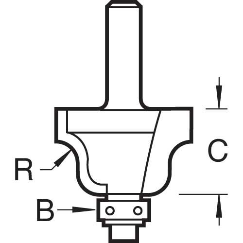 C086X1/4TC - Roman ogee 4mm radius x 15.9mm cut