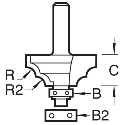 C095X1/4TC - Ovolo 5.5mm radius
