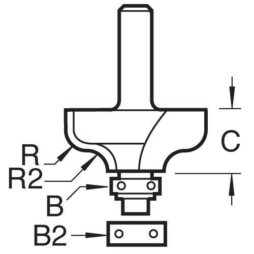 C099X1/4TC - Self guided ogee 6.3mm radius