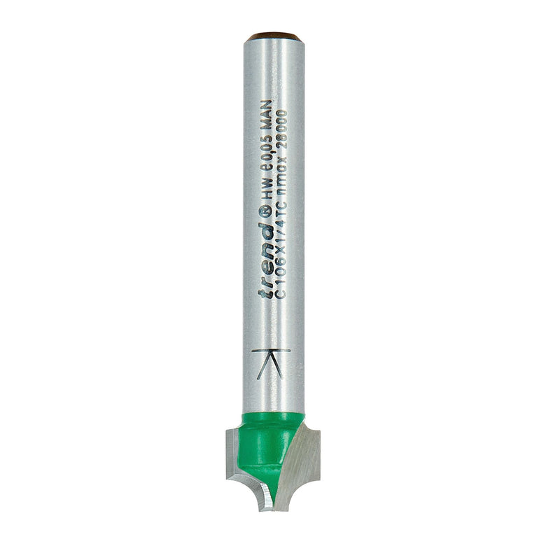 C106X1/4TC - Ovolo 3.2mm radius x 9.5mm diameter