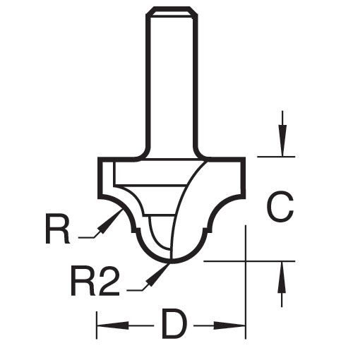 C109X1/4TC - Ogee panel 3.2mm radius