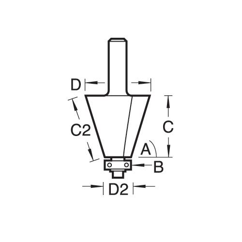 C138BX1/4TC - Self guided chamfer 67.5 degrees x 22.2mm cut