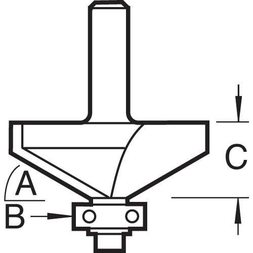 C138X1/4TC - Self guided chamfer 60 degrees x 12.7mm cut