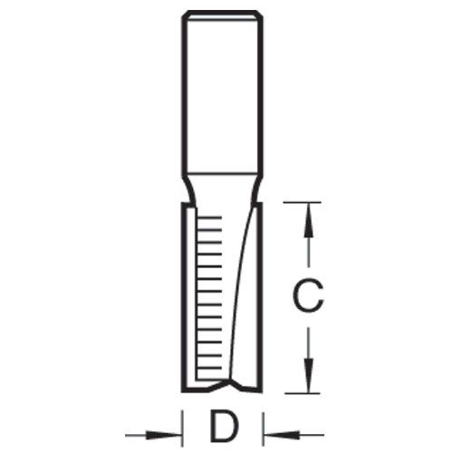 C153SX1/2TC - Two Flute 12.7mm diameter x 50mm Cut Scale