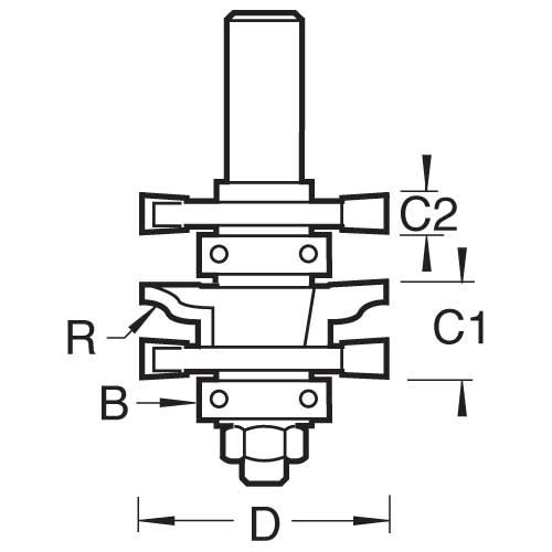 C155X1/2TC - Ogee profile scriber set