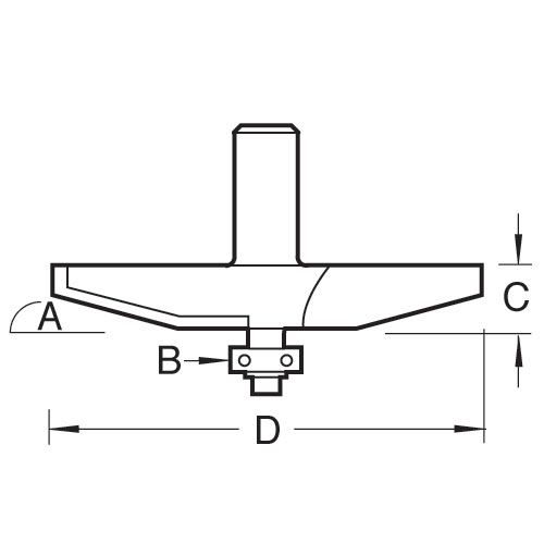 C170X1/2TC - Bearing guided bevel panel raiser 15 degrees