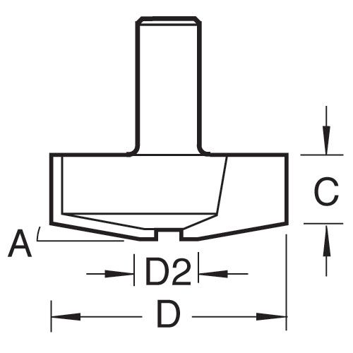 C186X1/2TC - Bevel panel raiser 10 degrees 50mm diameter