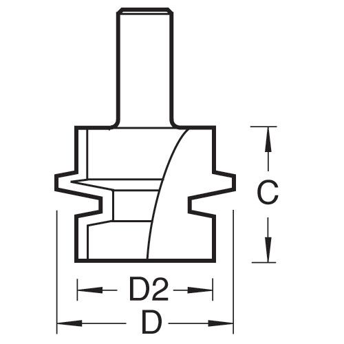 C192X1/2TC - Offset Tongue and groover