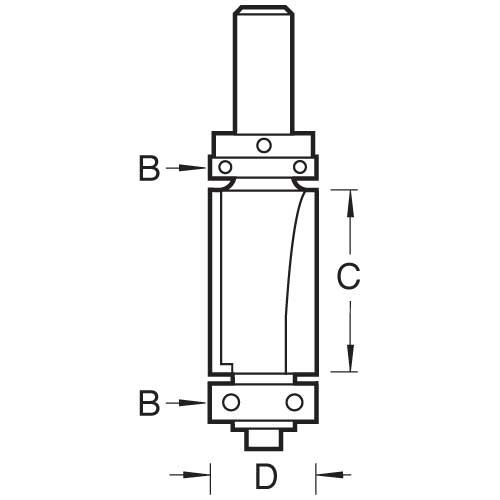 C199X1/2TC - Double guided trimmer 19.1mm x 50mm